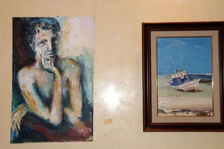 El artista teldense participó en varias muestras colectivas en su ciudad natal (Foto Jesús Ruiz Mesa)